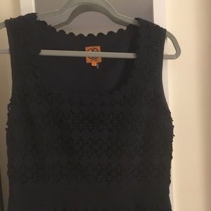 Tory Burch Navy Blue Textured Dress Size 8